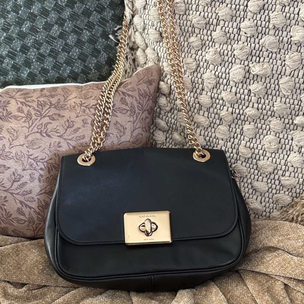 Small coach crossbody or shoulder bag with chain strap